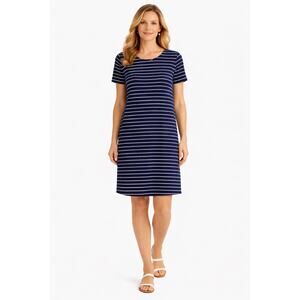 United By Blue Blue Stripe Shift Dress XS Casual Summer Coastal